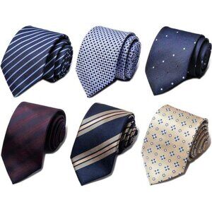 mens necktie set woven jacquard silk ties pack of 6 for wedding business office